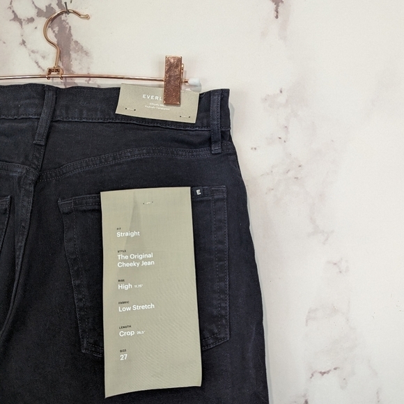 Everlane Jean The Original Cheeky Straight High Rise Coal Black Zip Denim - Picture 9 of 14